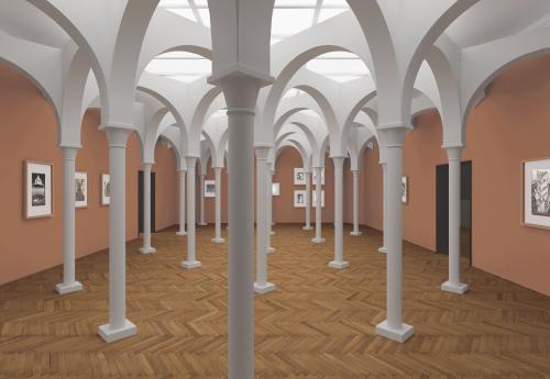 Impression of installation and prints in the Architecture room in the exhibition Escher – Other World by Gijs Van Vaerenbergh.